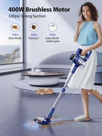 400W 33000PA Suction Power JR600 Cordless Wireless Handheld Vacuum Cleaners for Pet Home Appliance 1L Dust Cup Removable Battery